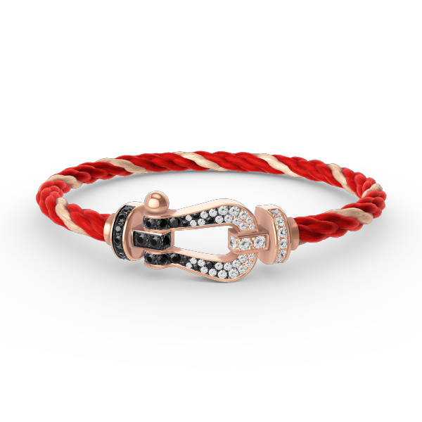 [CiCi]FORCE LARGE HORSESHOE BLACK WHITE DIAMOND BRACELET ROSE GOLD
