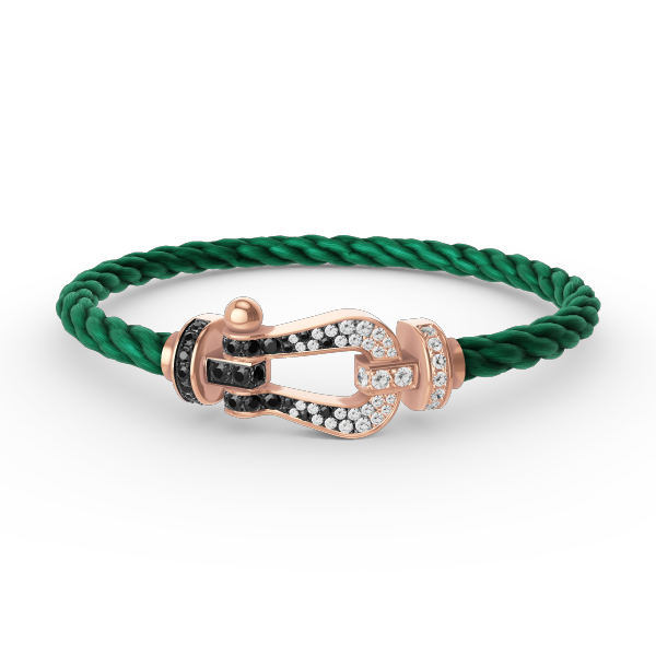 [CiCi]FORCE LARGE HORSESHOE BLACK WHITE DIAMOND BRACELET ROSE GOLD