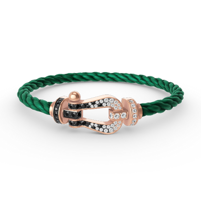 [CiCi]FORCE LARGE HORSESHOE BLACK WHITE DIAMOND BRACELET ROSE GOLD
