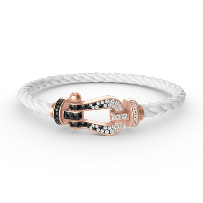 [CiCi]FORCE LARGE HORSESHOE BLACK WHITE DIAMOND BRACELET ROSE GOLD