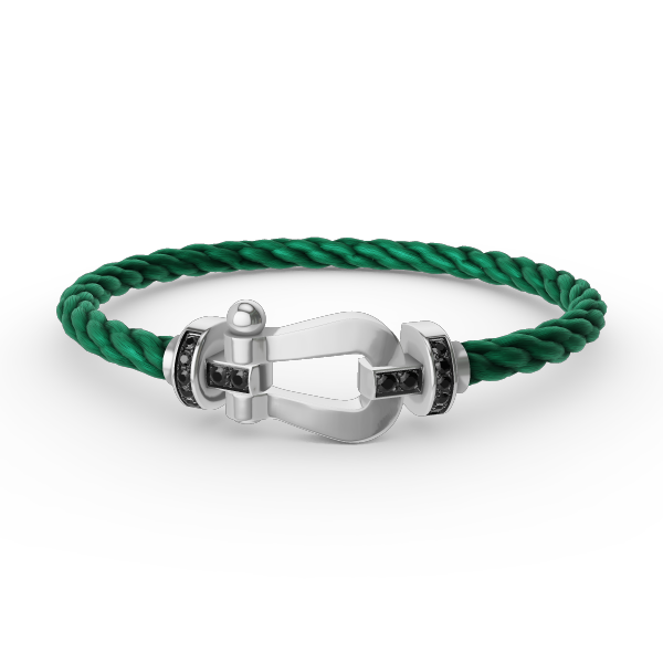 [CiCi]FORCE LARGE HORSESHOE BLACK DIAMOND BRACELET SILVER