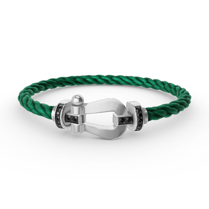 [CiCi]FORCE LARGE HORSESHOE BLACK DIAMOND BRACELET SILVER