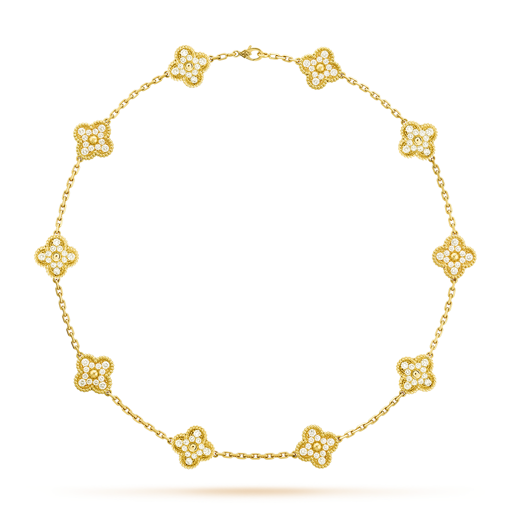 [CiCi]CLOVER 10 MOTIFS DIAMOND NECKLACE