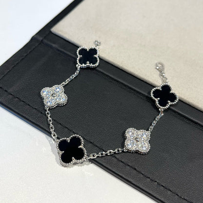 [CiCi] CLOVER 5 MOTIF ONYXS BRACELET COLLECTION