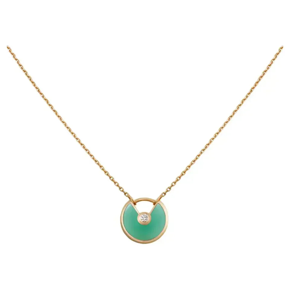 [CiCi]AMULETTE GOLD MALACHITE NECKLACE
