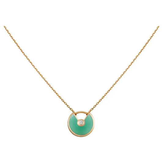 [CiCi]AMULETTE GOLD MALACHITE NECKLACE