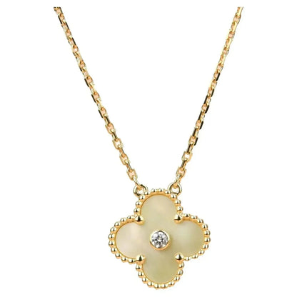[CiCi]CLOVER 15MM DIAMOND GOLD PERLMUTT-HALSKETTE