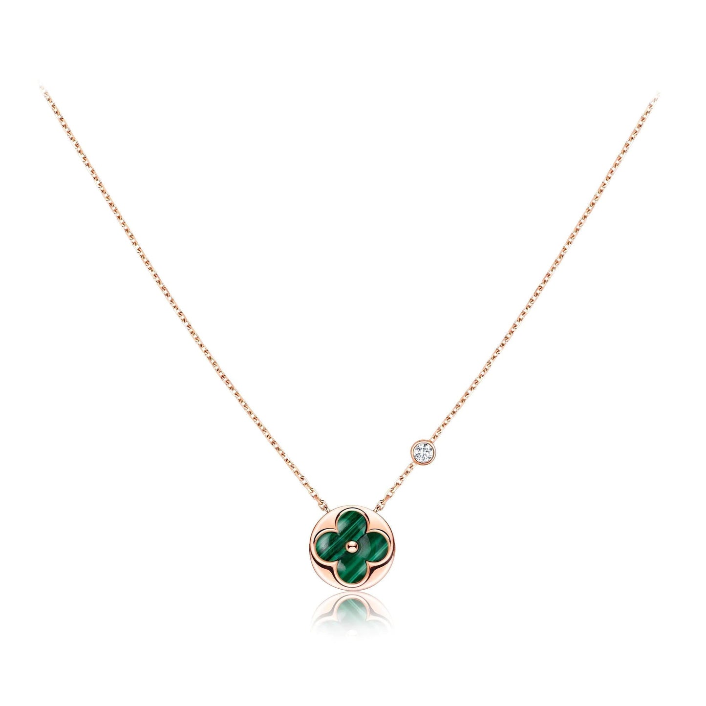 [CiCi]SUN PEDANT PINK GOLD 1 DIAMOND NECKLACE