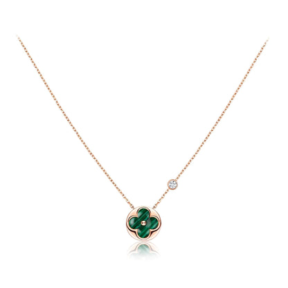 [CiCi]SUN PEDANT PINK GOLD 1 DIAMOND NECKLACE