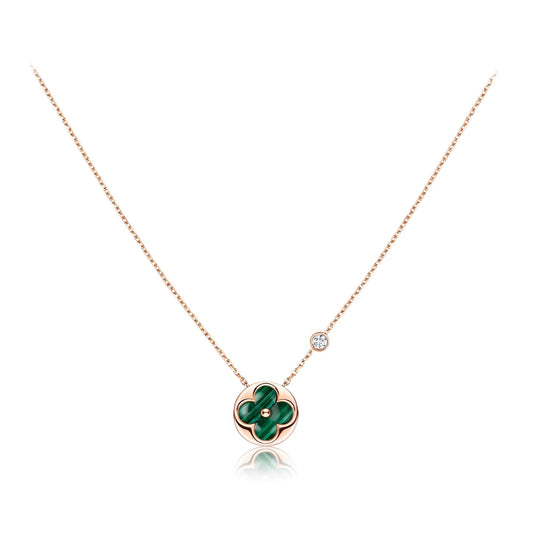 [CiCi]SUN PEDANT PINK GOLD 1 DIAMOND NECKLACE