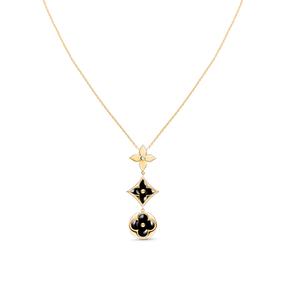 [CiCi]STAR AND SUN ONYX PINK GOLD NECKLACE