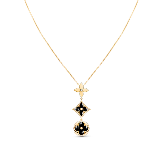 [CiCi]STAR AND SUN ONYX PINK GOLD NECKLACE