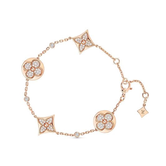 [CiCi]STAR AND SUN 4 MOTIFS GOLD DIAMONDS BRACELET