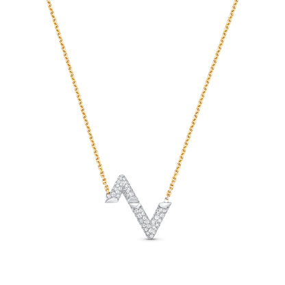 [CiCi]VOLT SILVER DIAMOND PEDANT NECKLACE