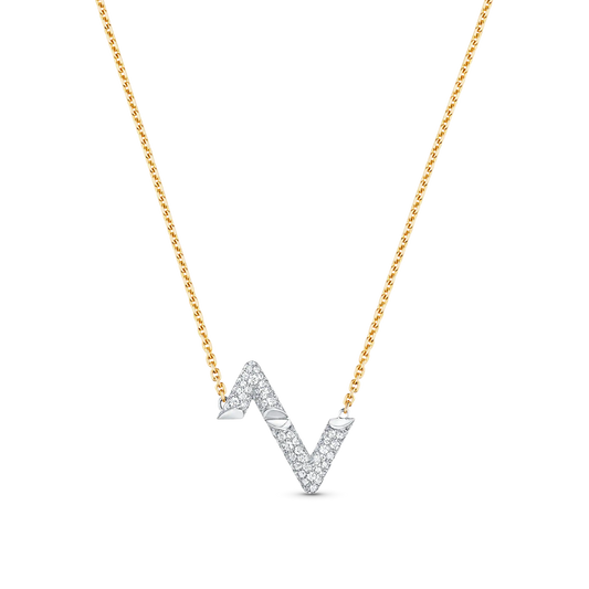 [CiCi]VOLT SILVER DIAMOND PEDANT NECKLACE