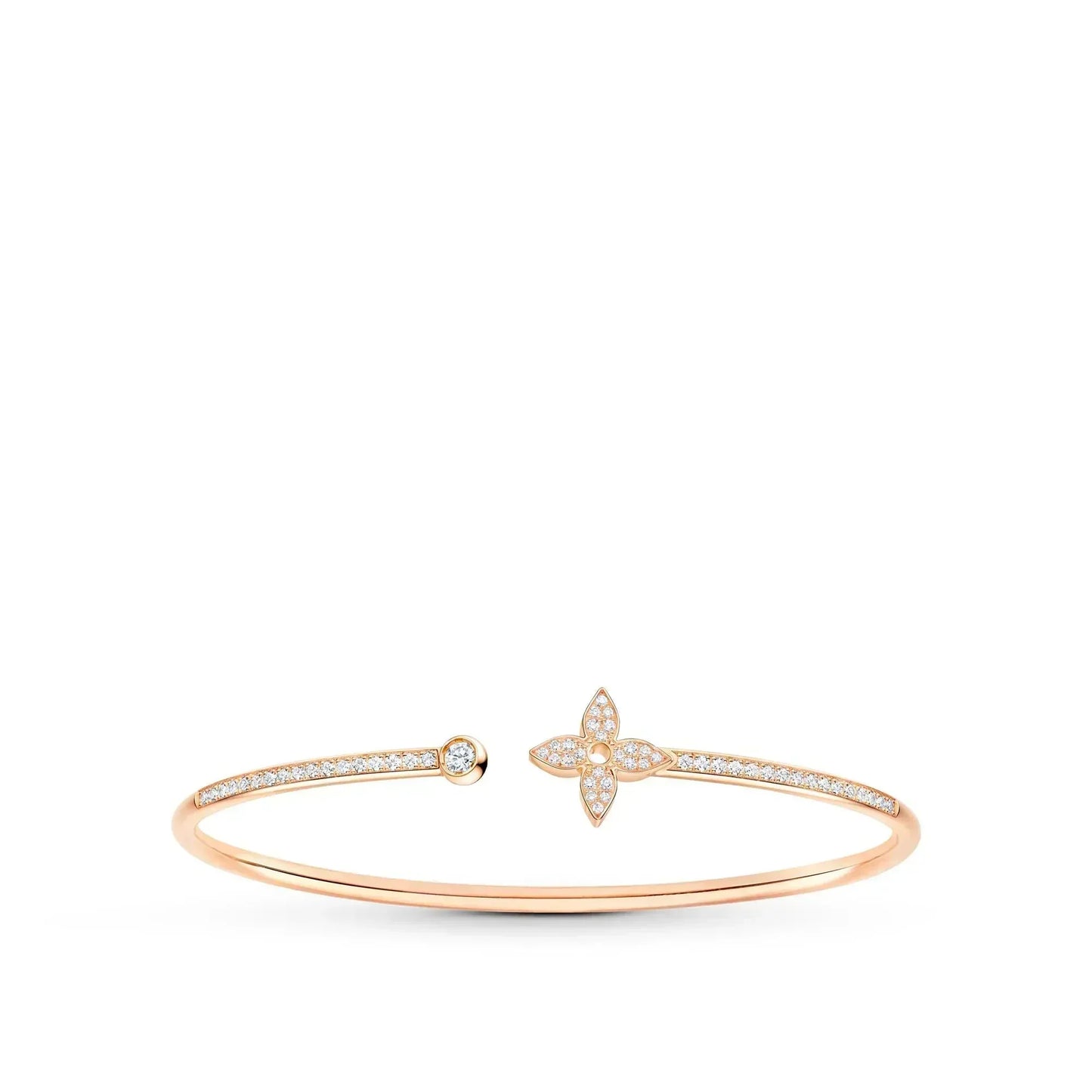 [CiCi]IDYLLE PINK GOLD OPEN BRACELET DIAMOND PAVED
