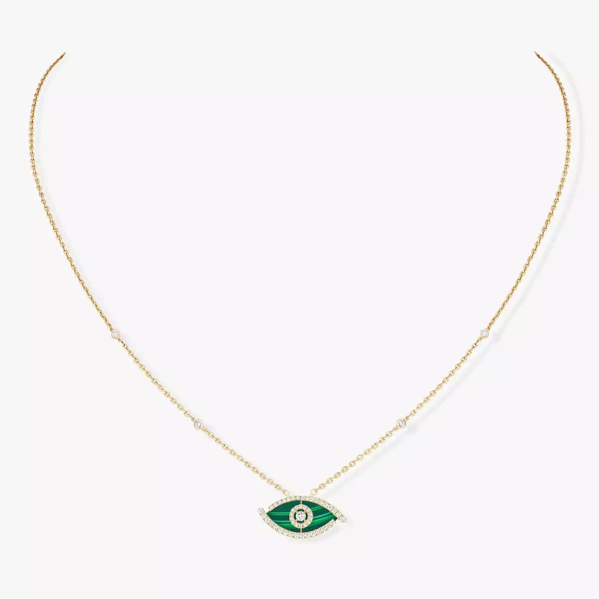 [CiCi]Lucky Eye Diamond Necklace in Rose Gold and Turquoise
