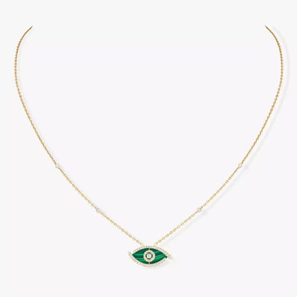 [CiCi]Lucky Eye Diamond Necklace in Rose Gold and Turquoise