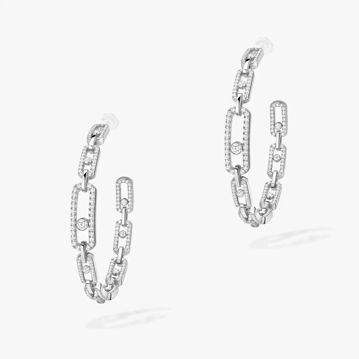 [CiCi]Move Link Diamond Hoop Earrings