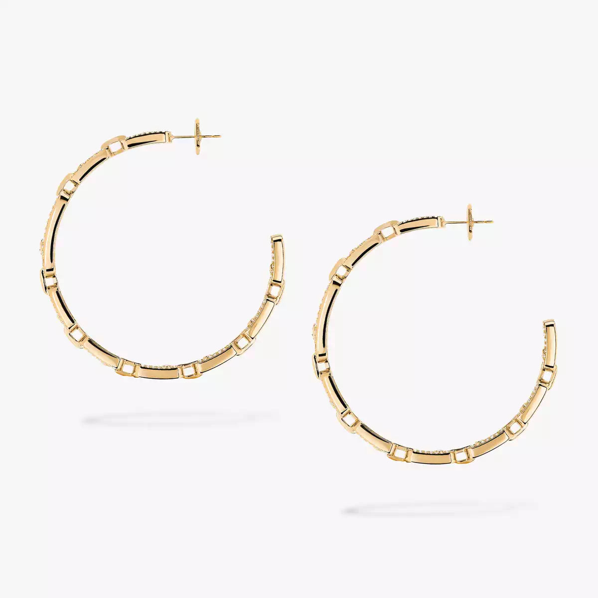 [CiCi]Move Link Diamond Hoop Earrings