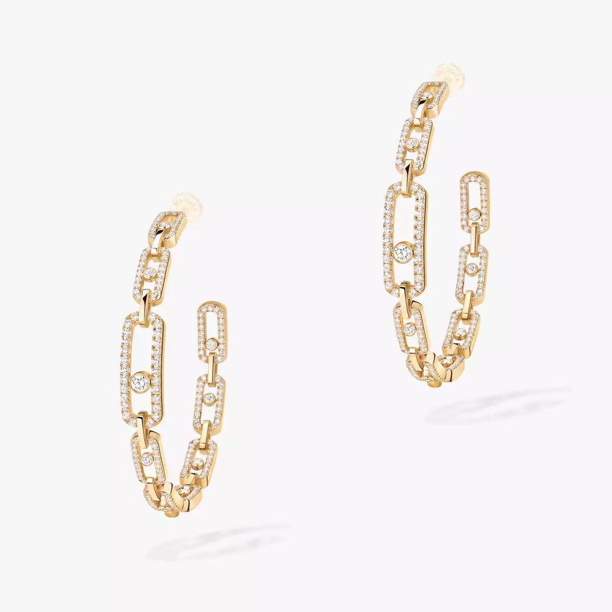 [CiCi]Move Link Diamond Hoop Earrings