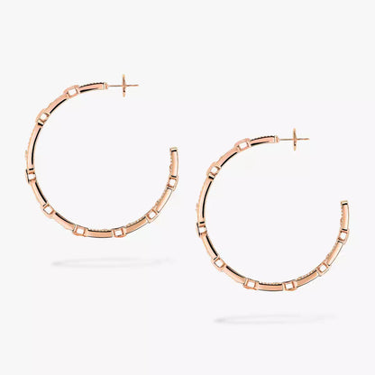 [CiCi]Move Link Diamond Hoop Earrings