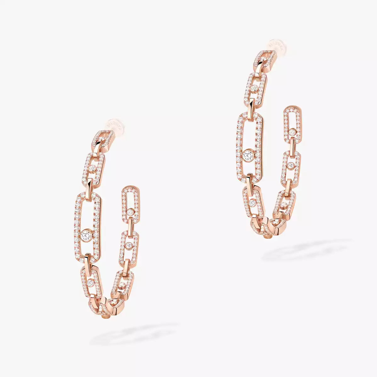 [CiCi]Move Link Diamond Hoop Earrings