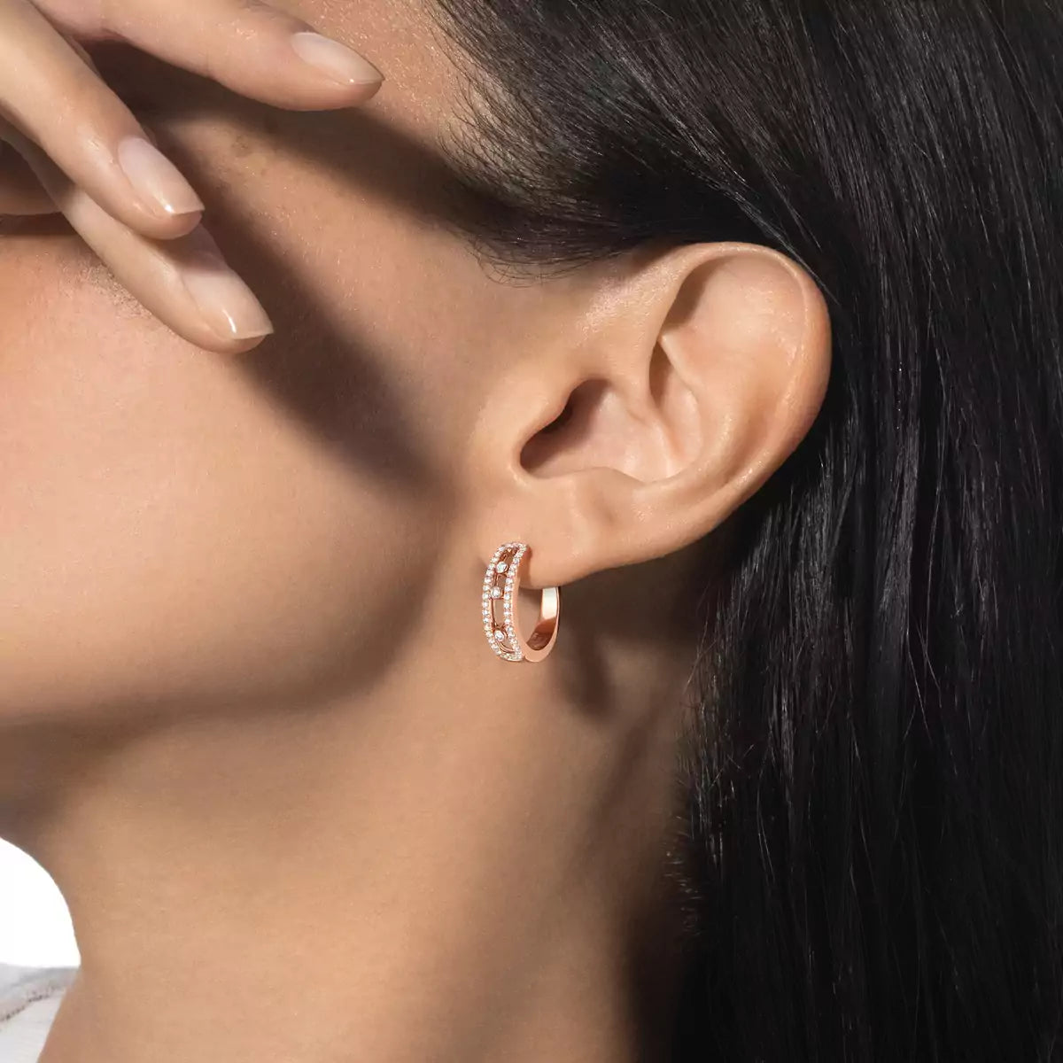 [CiCi]Diamond Pave_ Hoop Earrings Move
