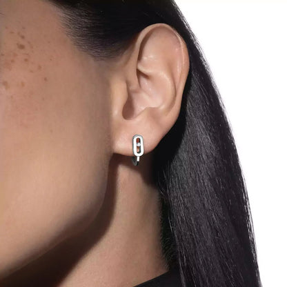 [CiCi]Diamond Mini Hoop Earrings Move Classique