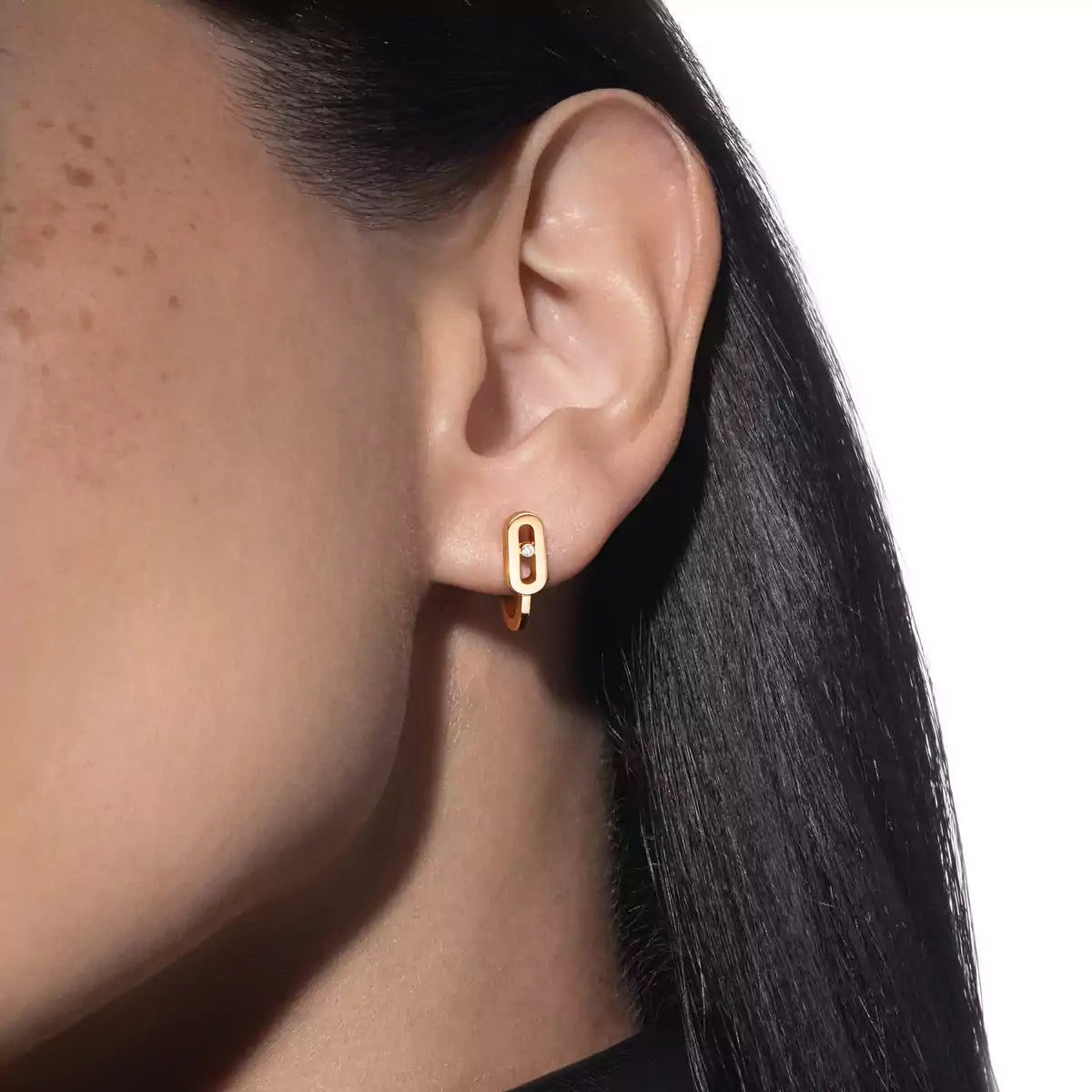 [CiCi]Diamond Mini Hoop Earrings Move Classique