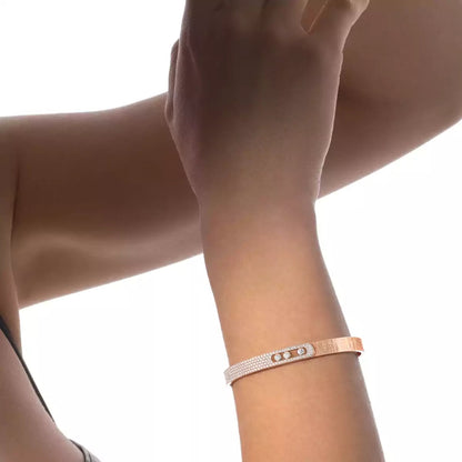 [CiCi]Move Noa Ciselé half pavé bangle