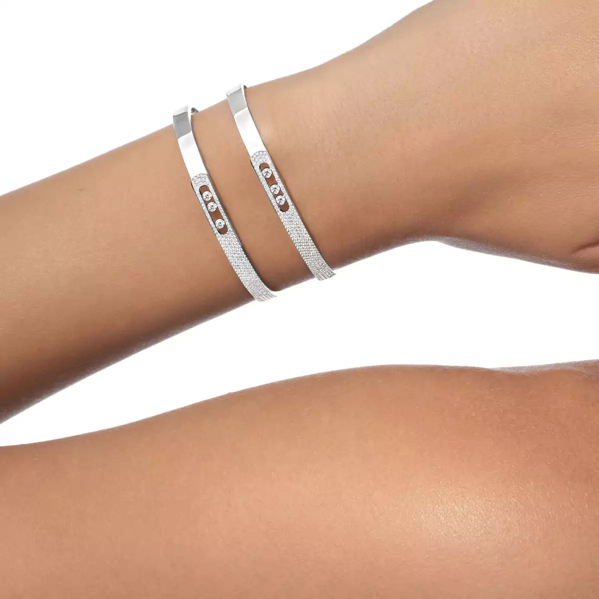 [CiCi]Move Noa Rose Gold Pavé Diamond Bangle Bracelet