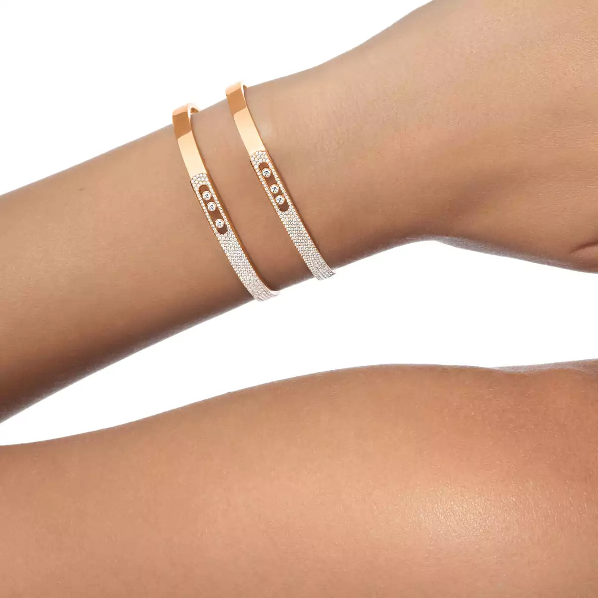 [CiCi]Move Noa Rose Gold Pavé Diamond Bangle Bracelet