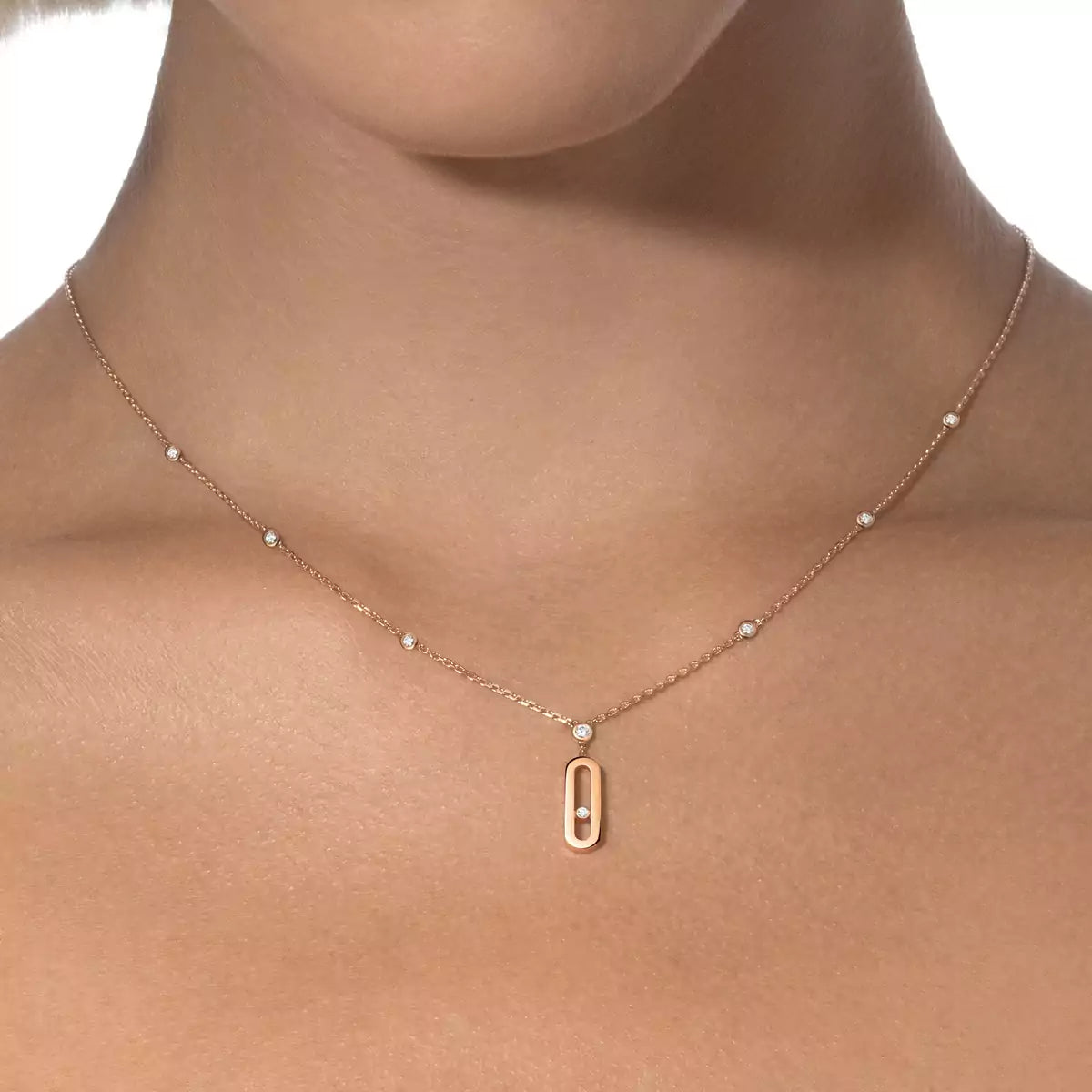 [CiCi] Move Uno Gold Diamond Long Necklace