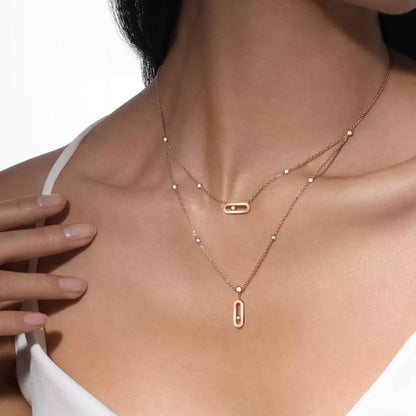 [CiCi] Move Uno Diamond Necklace