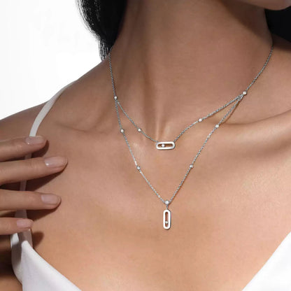 [CiCi] Move Uno Diamond Necklace