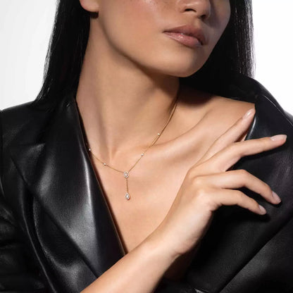 [CiCi]Gold Diamond Tie Necklace