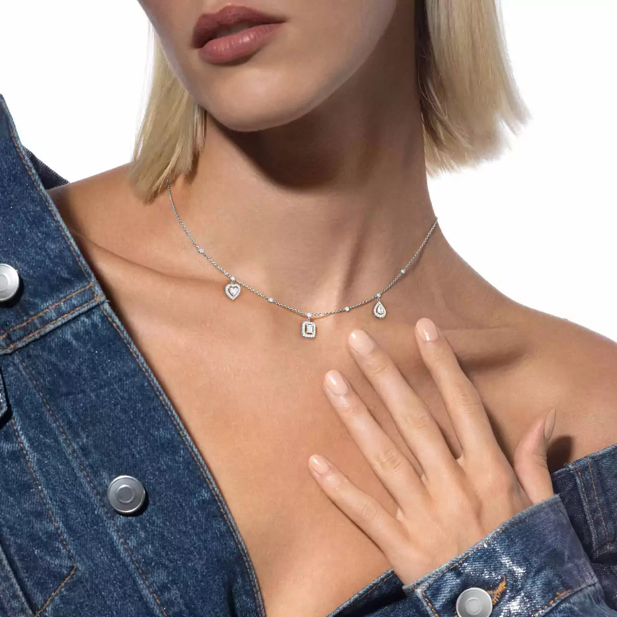 [CiCi]My Twin Diamond Necklace in Silver