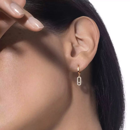 [CiCi]Move Uno Single Diamond Hoop Earring