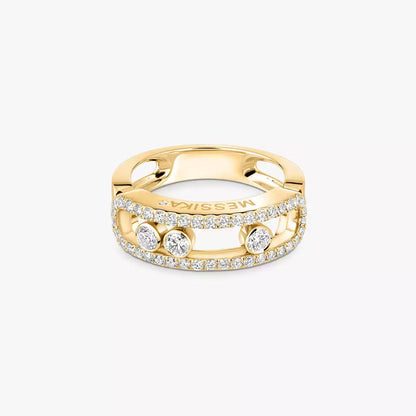 [CiCi] Move Gold Diamond Pave_ Ring