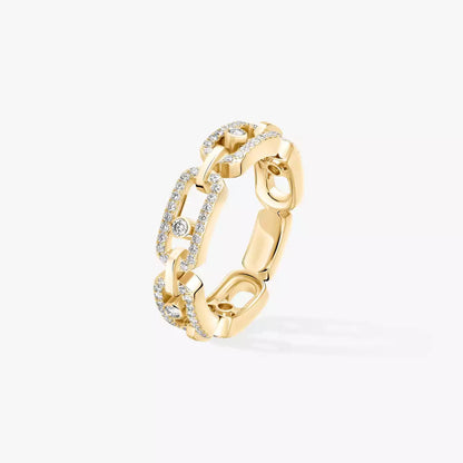 [CiCi]Move Link Pave_-Set Diamond Ring in Gold
