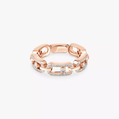 [CiCi]Move Link Pave_-Set Diamond Ring in Gold