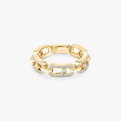 [CiCi]Move Link Pave_-Set Diamond Ring in Gold