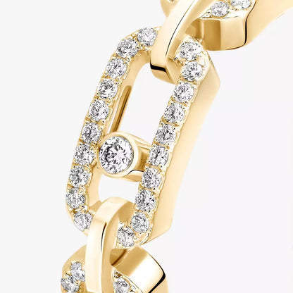 [CiCi]Move Link Pave_-Set Diamond Ring in Gold