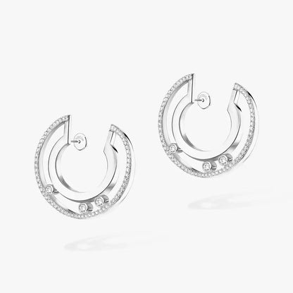 [CiCi] Move Romane Small Diamond Hoop Earrings