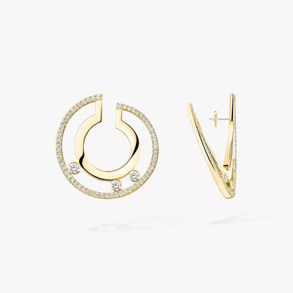 [CiCi] Move Romane Small Diamond Hoop Earrings