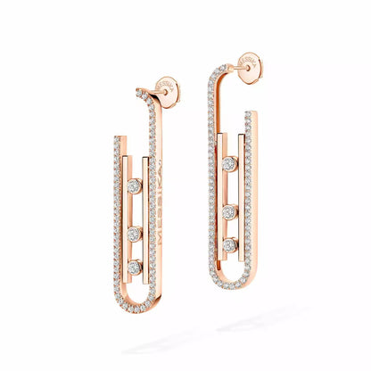 [CiCi]Diamond Pendant Earrings Move 10Th
