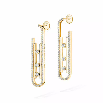 [CiCi]Diamond Pendant Earrings Move 10Th