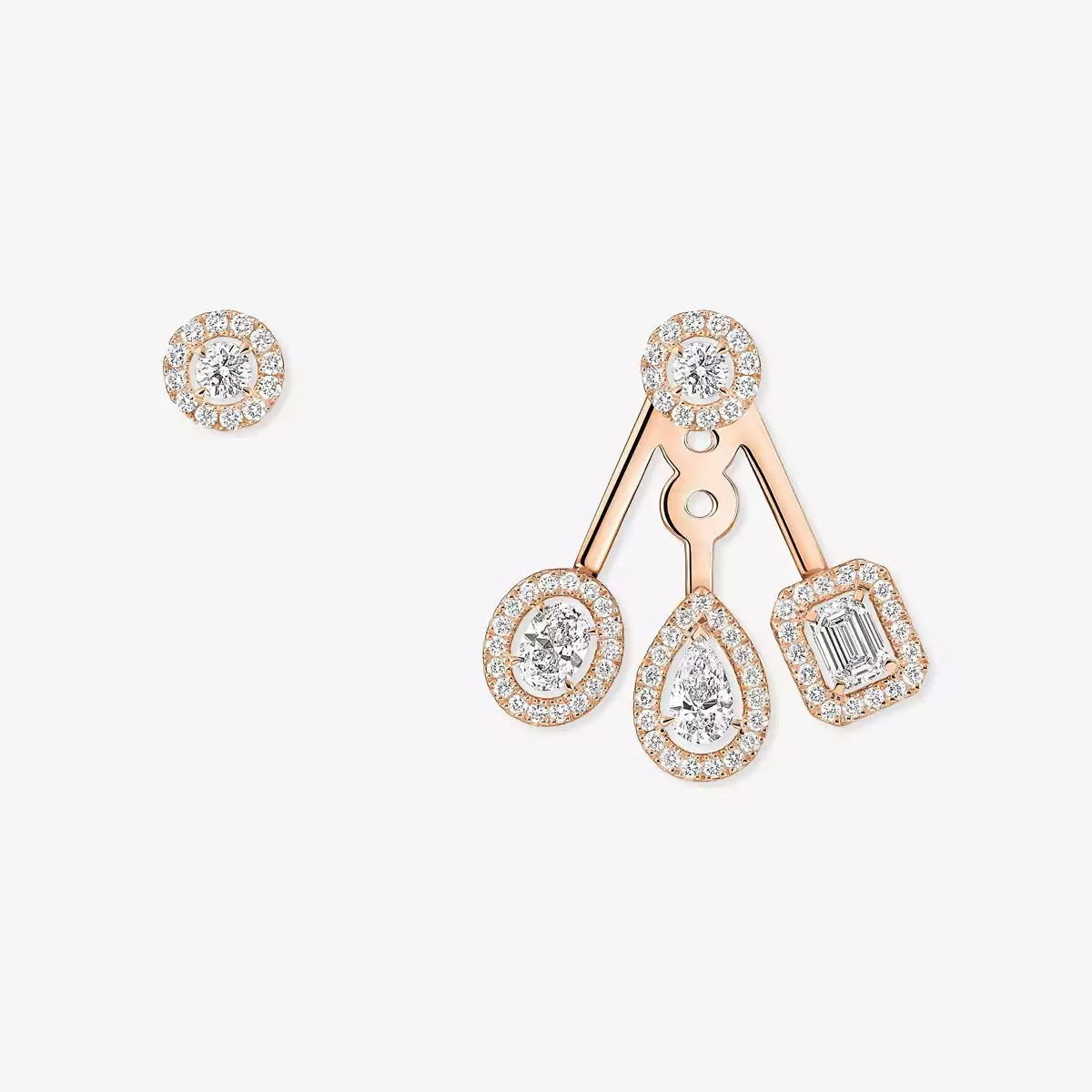 [CiCi] My Twin Trio  Diamond Earrings