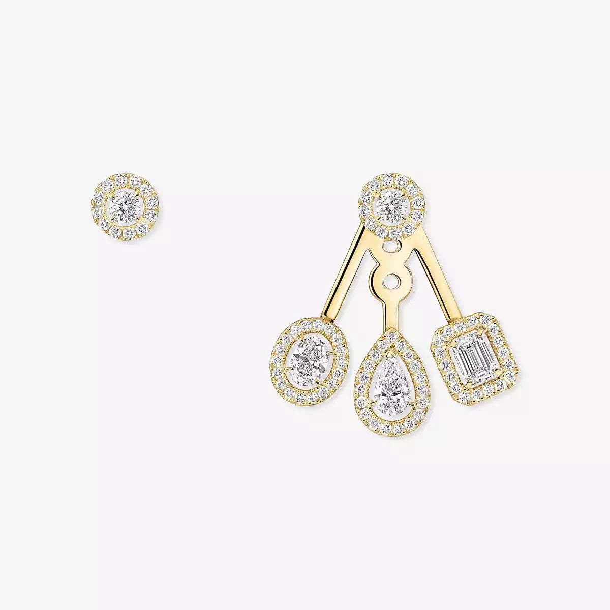 [CiCi] My Twin Trio  Diamond Earrings